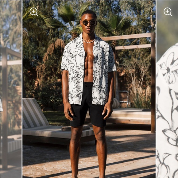 BORA RELAXED FIT DOVE SHIRT IN BLACK AND WHITE - Picture 2 of 2